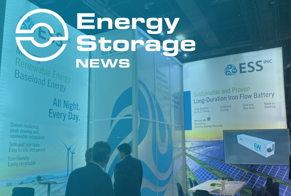 Flow battery player ess inc: ‘bringing home the idea of green baseload’