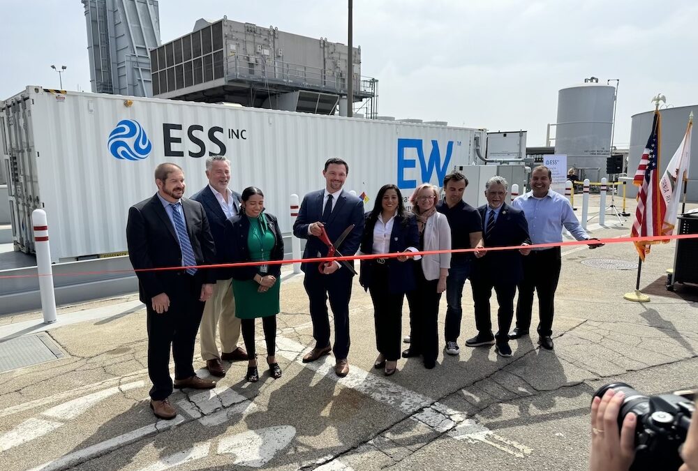 Ess and burbank water & power celebrate commissioning of first iron flow battery system on bwp ecocampus