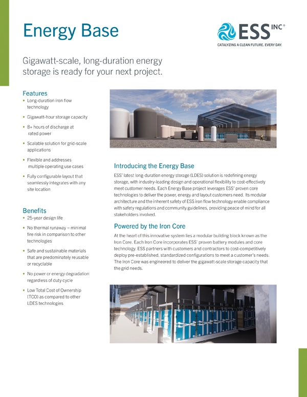 Energy Center (EC) data sheet image