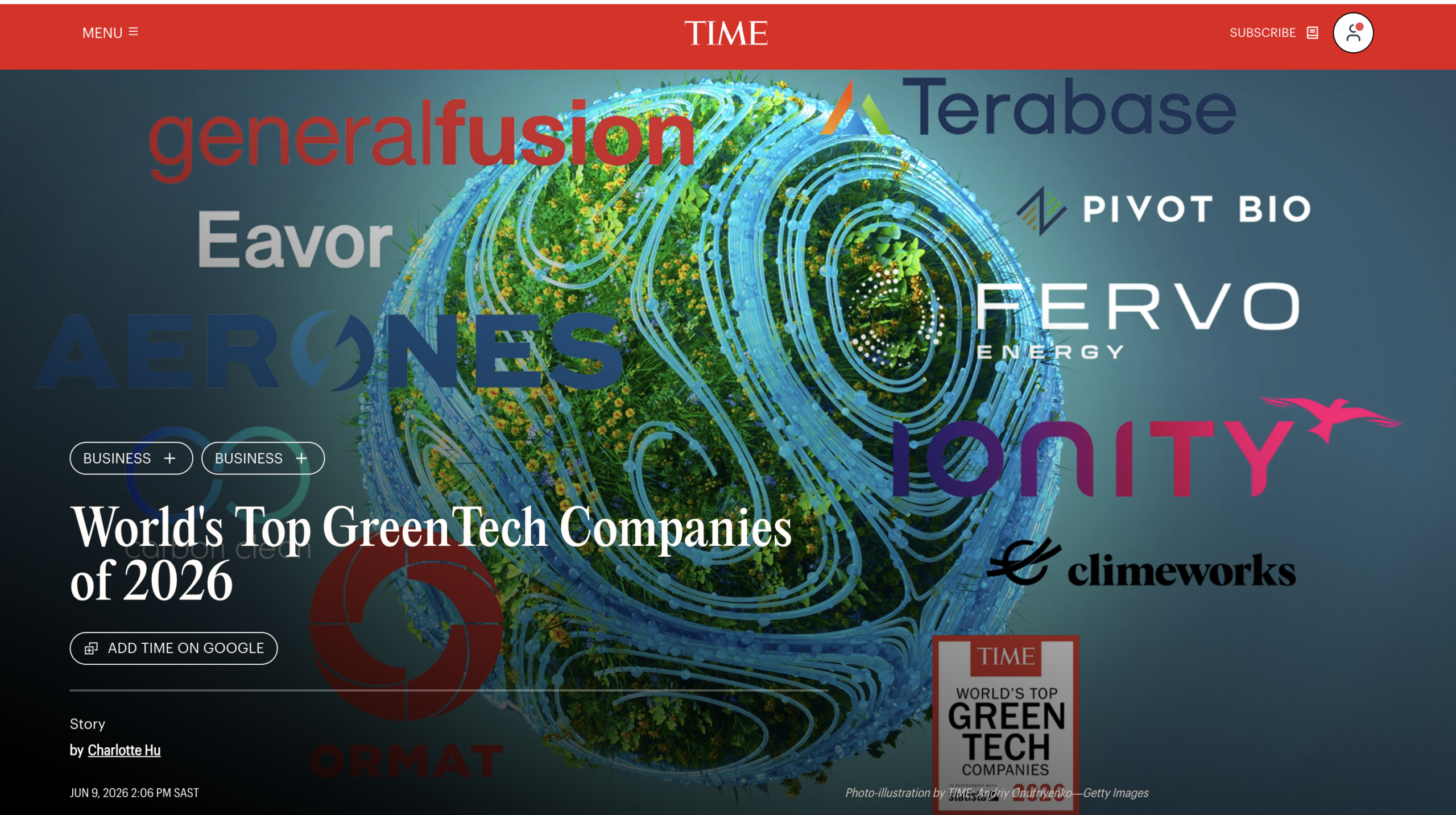 ESS Named One of TIME and Statista’s World’s Top GreenTech Companies in 2026 for the Second Consecutive Year